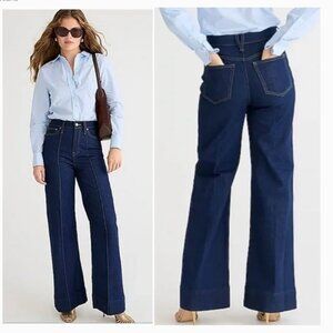 J. Crew Dark Indigo Wide-Leg Jeans